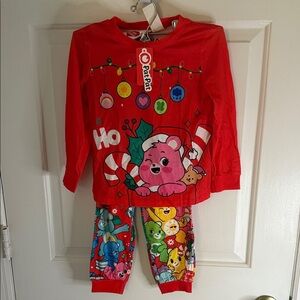 New Care Bears Red and Multicolor Holiday Pajama Set Christmas, Holiday, Festive